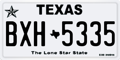 TX license plate BXH5335