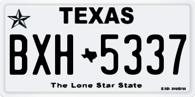 TX license plate BXH5337