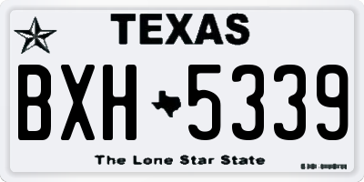 TX license plate BXH5339