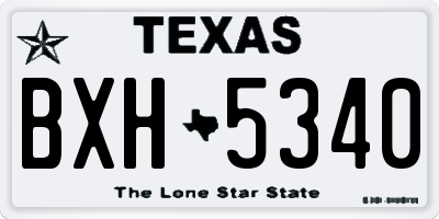 TX license plate BXH5340