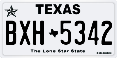 TX license plate BXH5342