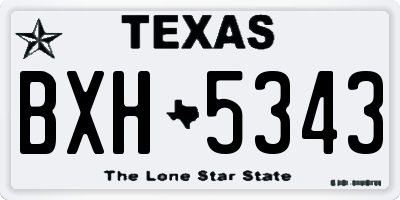 TX license plate BXH5343