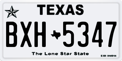 TX license plate BXH5347