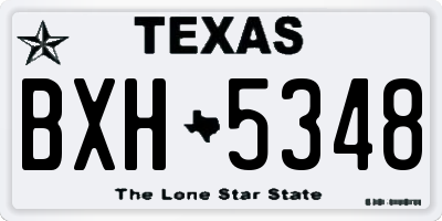 TX license plate BXH5348