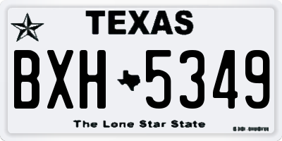 TX license plate BXH5349