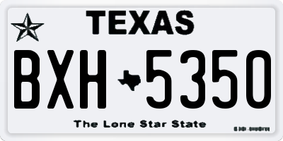 TX license plate BXH5350