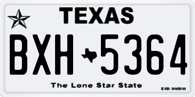 TX license plate BXH5364