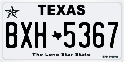 TX license plate BXH5367