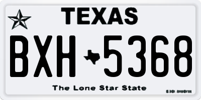 TX license plate BXH5368