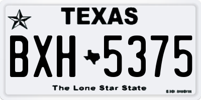TX license plate BXH5375