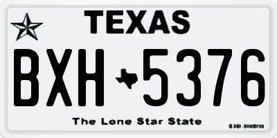 TX license plate BXH5376