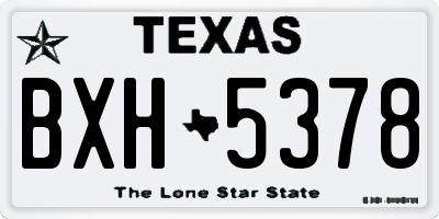 TX license plate BXH5378