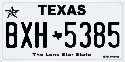 TX license plate BXH5385