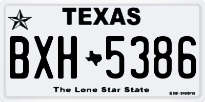 TX license plate BXH5386