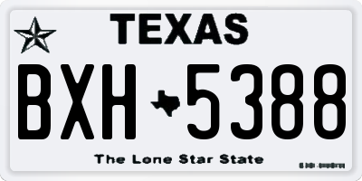 TX license plate BXH5388