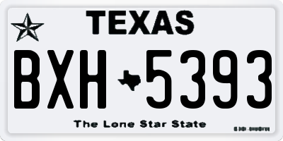 TX license plate BXH5393