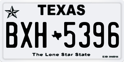 TX license plate BXH5396