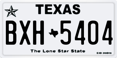 TX license plate BXH5404