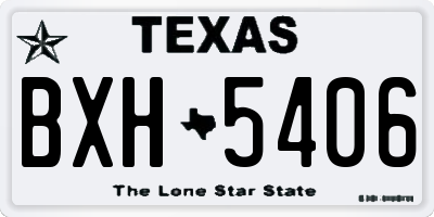 TX license plate BXH5406