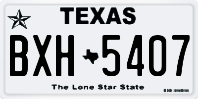 TX license plate BXH5407