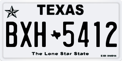 TX license plate BXH5412