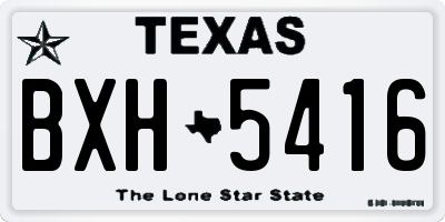 TX license plate BXH5416