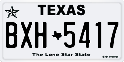 TX license plate BXH5417