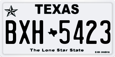 TX license plate BXH5423