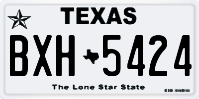 TX license plate BXH5424