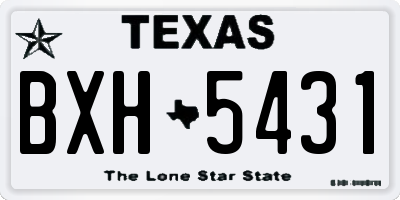 TX license plate BXH5431