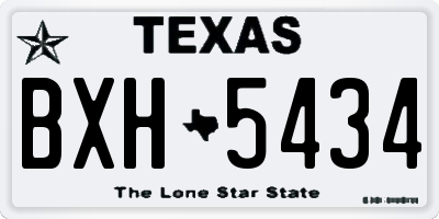 TX license plate BXH5434