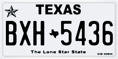 TX license plate BXH5436