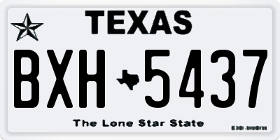 TX license plate BXH5437
