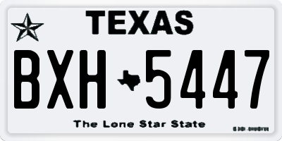 TX license plate BXH5447