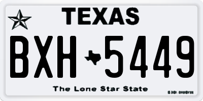 TX license plate BXH5449