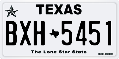 TX license plate BXH5451