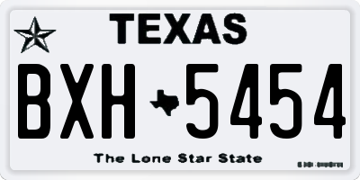 TX license plate BXH5454