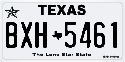 TX license plate BXH5461