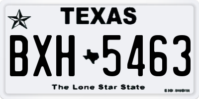 TX license plate BXH5463