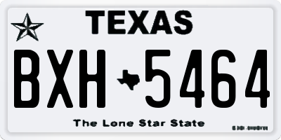 TX license plate BXH5464