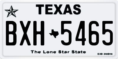 TX license plate BXH5465