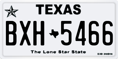 TX license plate BXH5466