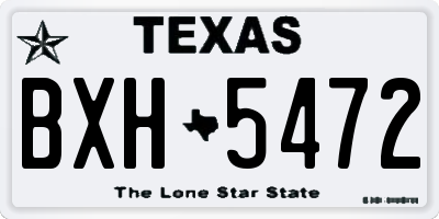 TX license plate BXH5472