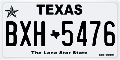 TX license plate BXH5476