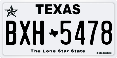 TX license plate BXH5478