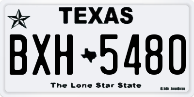 TX license plate BXH5480