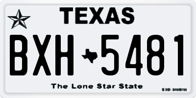 TX license plate BXH5481