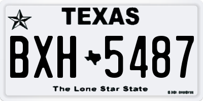 TX license plate BXH5487