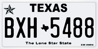 TX license plate BXH5488