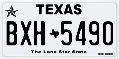 TX license plate BXH5490
